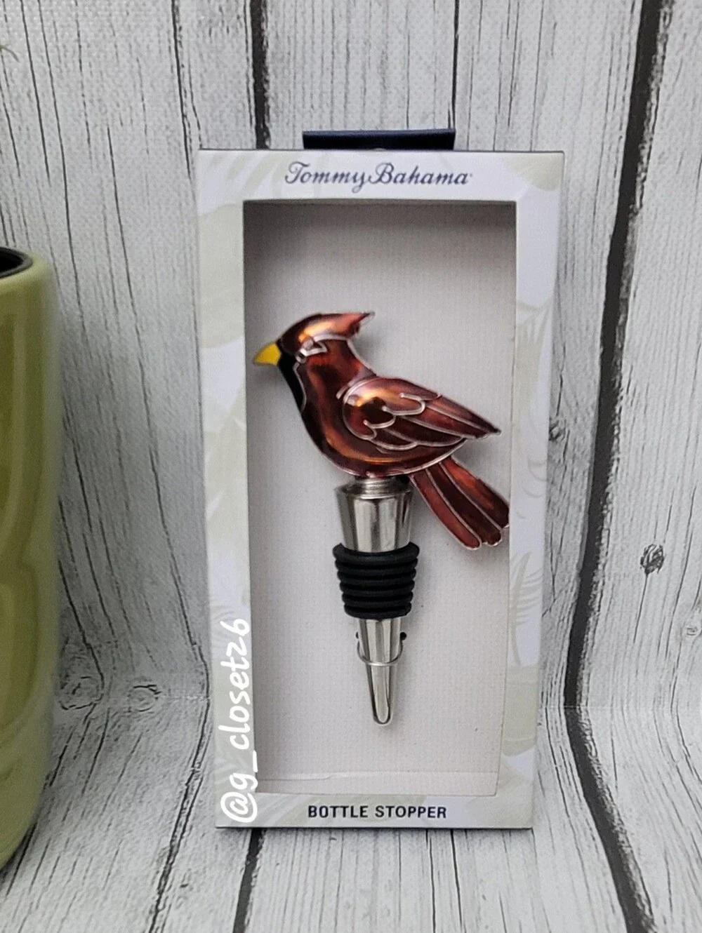 Tommy Bahama Red Bird Bottle Stopper